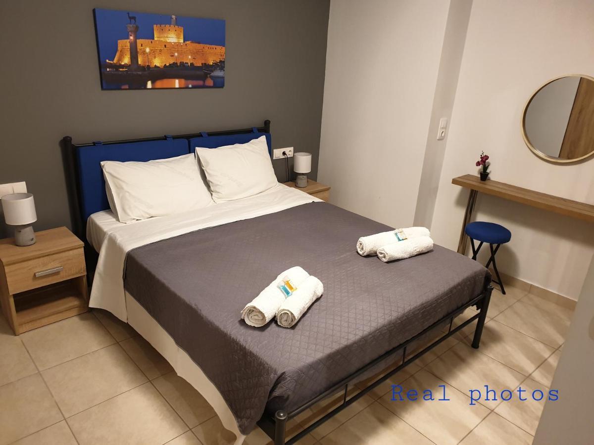 Blue - Comfy Center Rodos Apartment Asgourou Exterior photo
